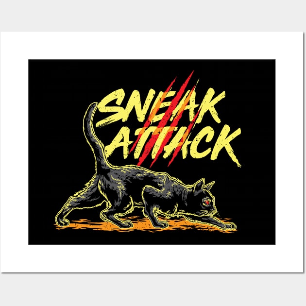 SNEAK ATTACK CAT Wall Art by King Arthur's Closet